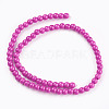 1 Strand Dyed Fuchsia Round Synthetic Turquoise Beads Strands X-TURQ-G106-6mm-02K-2