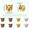 80Pcs 4 Colors Tibetan Style Alloy Kitten Beads TIBEP-YW0002-20-3