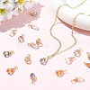 10Pcs Glass Pendants PALLOY-YW00130-01-5