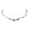 Flower Glass Seed & Pearl Beaded Necklaces NJEW-JN04677-01-1