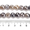 Electroplated Natural Botswana Agate Round Beads Strands G-L598-A03-02-5