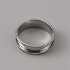 201 Stainless Steel Grooved Finger Ring Settings STAS-WH0027-26G-P-2
