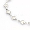 Tarnish Resistant Casual Style 304 Stainless Steel Heart Link Chain Bracelets STAS-O036-05P-2