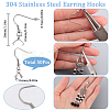 SUNNYCLUE 50Pcs 304 Stainless Steel Earring Hooks STAS-SC0008-30-2