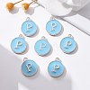 Platinum Plated Alloy Enamel Charms X-ENAM-S118-04P-P-5