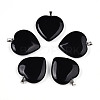 Natural Obsidian Pendants X-G-S364-006F-1