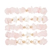 5Pcs 5 Style Natural Rose Quartz Chips Stretch Bracelets Set BJEW-JB09551-02-2