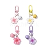 4Pcs Flower Resin & Iron Bell Pendant Decorations HJEW-JM04260-2