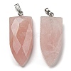 Natural Rose Quartz Pointed Pendants G-M405-07P-03-1