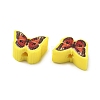 Printed Handmade Polymer Clay Beads CLAY-I016-03-2