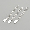925 Sterling Silver Twisted Extender Chains STER-S002-33-1