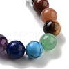 Natural Fluorite Round Beaded Chakra Stretch Bracelets BJEW-K251-01C-3