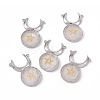 Natural Quartz Crystal Connector Charms G-G983-02P-07-1