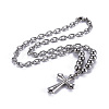 304 Stainless Steel Pendant Necklaces NJEW-O113-03P-2