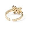 Butterfly Clear Cubic Zirconia Cuff Ring RJEW-M146-11G-3