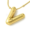 Ion Plating(IP) Initial Letter 304 Stainless Steel Pendant Necklaces NJEW-R265-05G-V-1