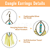 FIBLOOM 3 Pairs 3 Colors Imitation Leather Tassel Chandelier Earrings EJEW-FI0002-37-4