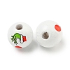 Printed Wood European Beads WOOD-G022-05A-2
