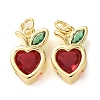 Brass Micro Pave Cubic Zirconia Pendants CU-E003-12G-B-1