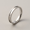 201 Stainless Steel Grooved Finger Ring for Men Women RJEW-WH0009-04F-P-1