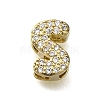 Brass Micro Pave Cubic Zirconia Letter Multi-Strand Links KK-D295-32G-19-1
