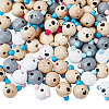 Animal Theme Wood European Beads WOOD-WH0022-53A-1