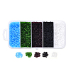 6000Pcs 5 Colors Frosted Opaque Glass Seed Beads SEED-YW0001-17-1