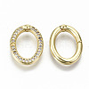 Brass Micro Pave Clear Cubic Zirconia Twister Clasps ZIRC-S067-120-NF-2