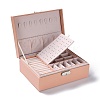 PU Imitation Leather Jewelry Organizer Box with Lock LS-CON-P016-B02-6