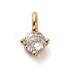 925 Sterling Silver Clear Cubic Zirconia Flat Round Charms STER-U009-07G-01-1