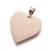 Ion Plating(IP) 304 Stainless Steel Stamping Blank Tag Pendants STAS-F213-02RG-2