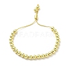 Rack Plating Brass Round Bead Slider Bracelets for Women BJEW-M232-01G-B-1