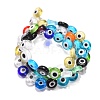 Handmade Evil Eye Lampwork Flat Round Bead Strands LAMP-L058-8mm-M-4