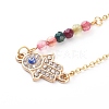 Alloy Rhinestone Hamsa Hand Pendant Necklaces NJEW-JN03406-4