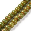 Handmade Fancy Antique Glazed Porcelain Ceramic Round Beads Strands PORC-L019-13mm-10-1