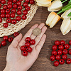 Spray Painted Round Natural Schima Wood Beads WOOD-PA0001-81C-02-3