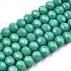 Opaque Solid Color Glass Beads Strands EGLA-A034-P4mm-D31-1