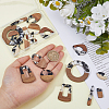 20Pcs 10 Styles Transparent Resin & Walnut Wood Big Pendants RESI-HS0001-01E-3