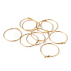 Golden Brass Hoop Earrings X-EC108-4NFG-4