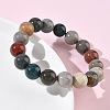 Natural Alashan Agate Round Beads Stretch Bracelets for Women BJEW-Z158-03M-02-3