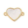 Brass Pave Natural White Shell Connector Charms KK-S522-03H-G-1