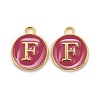 Golden Plated Alloy Enamel Charms X-ENAM-S118-08F-1