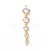 Rack Plating Brass Pave Cubic Zirconia Connector Charms KK-G458-02-2