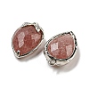 Natural Strawberry Quartz Faceted Pendants G-M431-06P-06-2