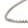 925 Sterling Silver Box Chain Necklace for Women NJEW-M190-02A-P-2