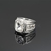 Rectangle 304 Stainless Steel with Cubic Zirconia Finger Rings for Men FS-WG909F6-27-1