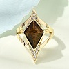 Brass Micro Pave Cubic Zirconia Cuff Rings for Women GG-CBA7610-11G-01-2