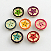 4-Hole Printed Wooden Buttons X-BUTT-R032-075-1