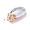 Faceted Glass Pendants PALLOY-JF01370-02-4