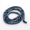 Frosted Square Electroplate Non-magnetic Synthetic Hematite Beads Strands G-P046-08-2
